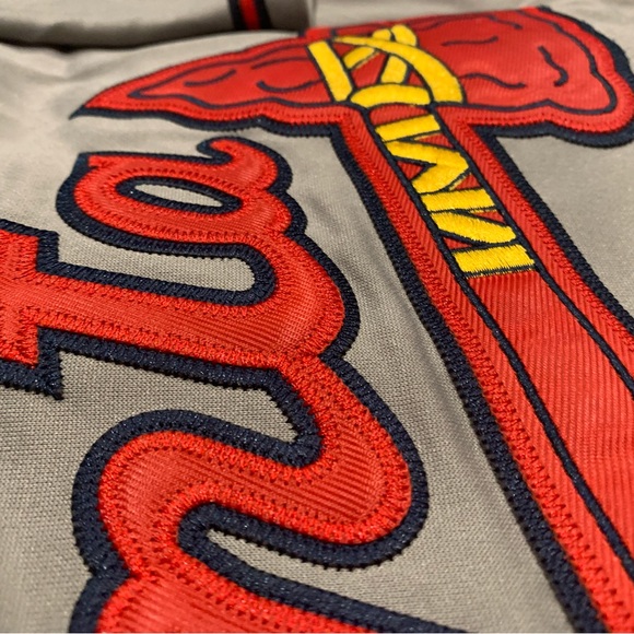 Chipper Jones Atlanta Braves 1995 World Series Jersey Mens XL NWT Road Gray - Picture 4 of 13